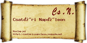 Csatári Napóleon névjegykártya